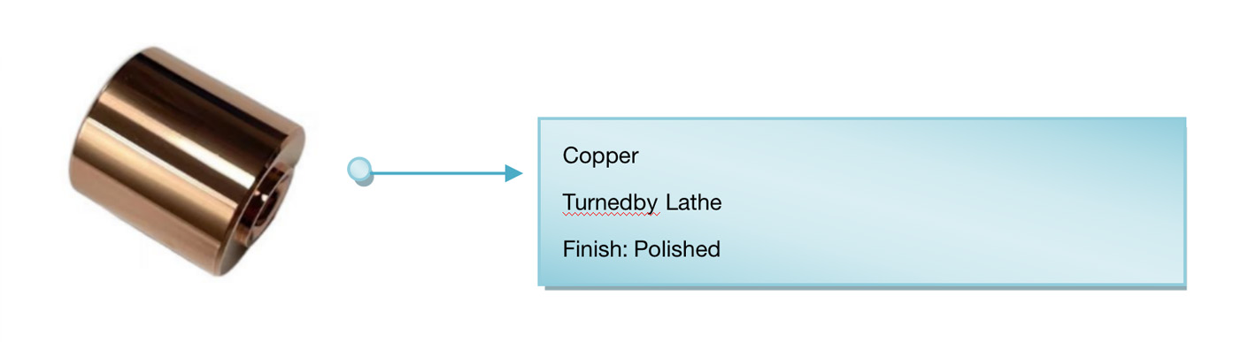 Copper turning part, Polishing